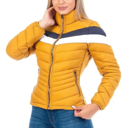 Chamarra Doble Vista Moda Dama Capitonada Costados Ajustable