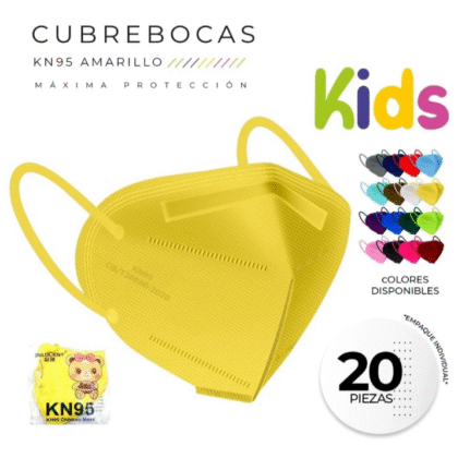Cubrebocas Kn95 infantil 20 piezas