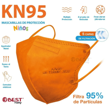 50 Cubrebocas Kn95 Infantil