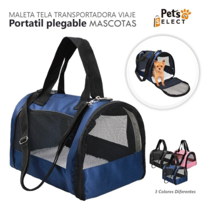 Maleta Tela Transportadora Viaje Portátil Plegable Mascotas