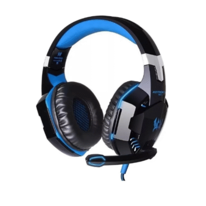 Audífonos gamer Kotion G2000 negro y azul con luz LED