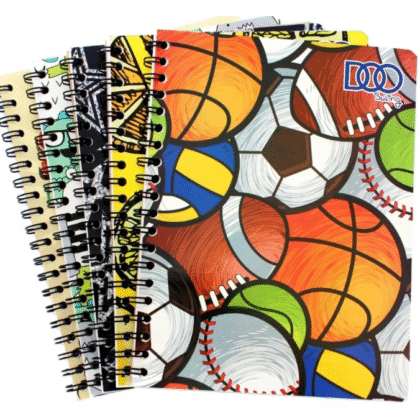 5 Cuaderno Profesional Doble Arillo 100 Hojas cuadro grande y cuadro chico