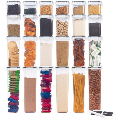 Juego De 24 Recipientes Hérmeticos De Plástico Para Cocina