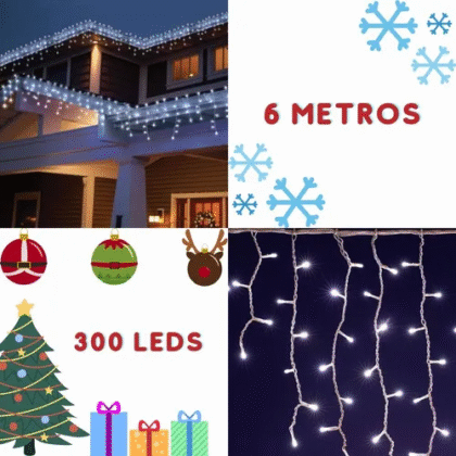 Serie Navideña Cascada 300 Led 6m