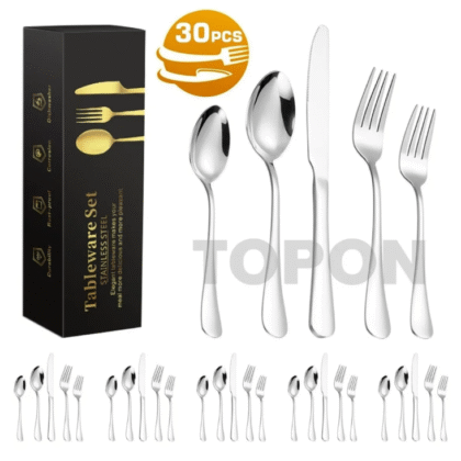 Juego De Cubiertos Acero Inoxidable 30 Piezas color Plata