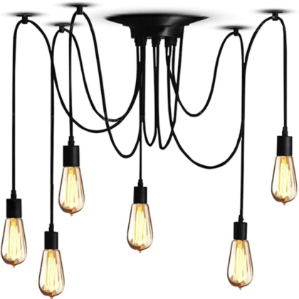 Lámpara De Techo Colgante Lámpara Araña Industrial 6 Cables
