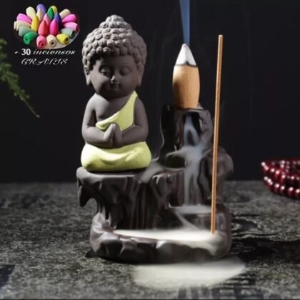 Quemador De Incienso Con Reflujo Humo Cascada Buda Tathagata