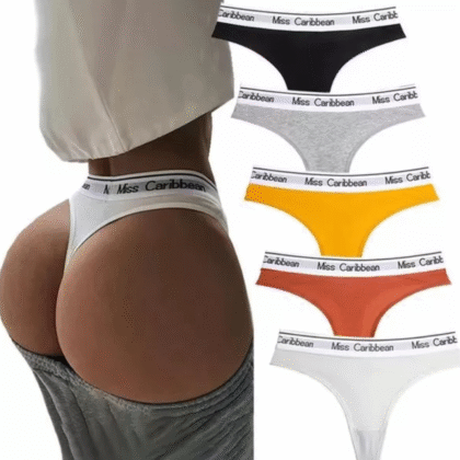 Tangas De Algodón Con Letras Para Mujer, Paquete De 5 Uds.