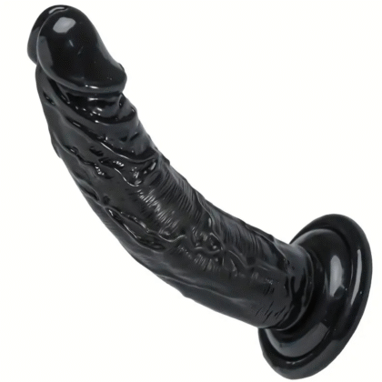 Dildo color negro realista con ventosas