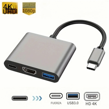 Adaptador de HDMI, USB y Fuerza a Tipo C mini USB