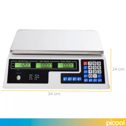 Báscula comercial digital 40kg 34x24cm