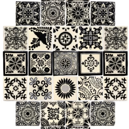 90 pzs azulejo tipo Talavera 10.5 x 10.5 cm c/u