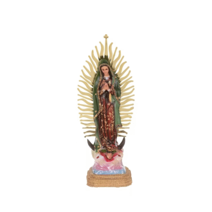 Escultura de la virgen de Guadalupe resina 30 cm