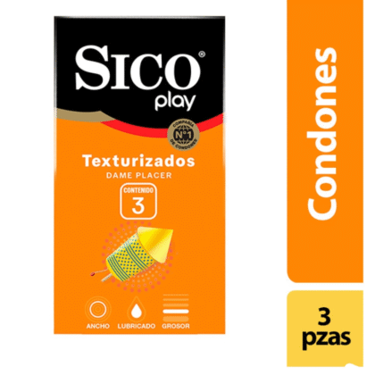Condones SICO play texturizados 3 pzs