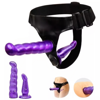 Dildo consolador con arnés doble correa