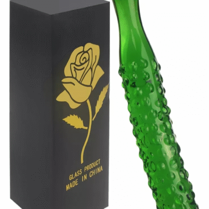 Consolador dildo forma pepino texturizado cristal 24 cm