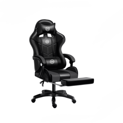 Silla de oficina ejecutiva, reposa pies, ergonómica color negra