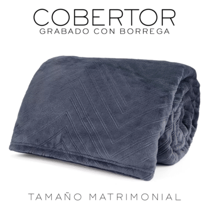 Cobertor matrimonial con borrega