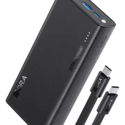 Power bank batería portátil 20,000 mah 20w carga rápida + linterna