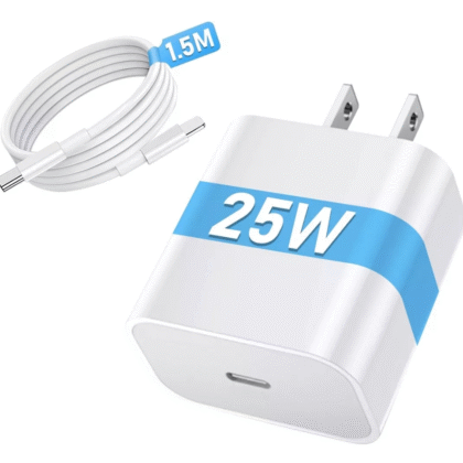 Cargador para iPhone 25w carga rápida entrada tipo c, salida lightning + cable 1.5 metros