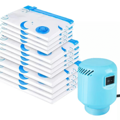 Bolsas de vacío para almacenaje de ropa, cobijas + bomba 12 pzs