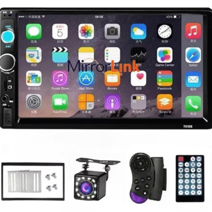 Estereo pantalla para carro mirrorlink 7" HD Bluetooth + cableado + camaras + kit de instalación
