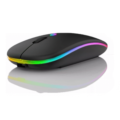Mouse wireless USB gamer color negro con led