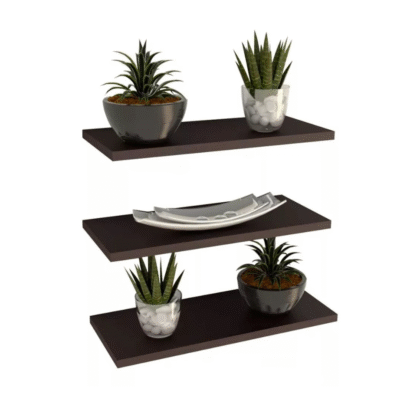 3 repisas flotantes de melanina minimalistas 30x15 color chocolate