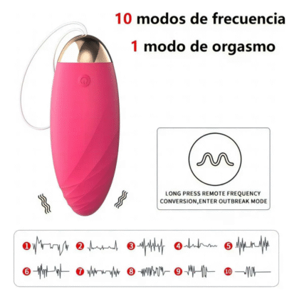 Vibrador bala punto g inalámbrico con control remoto color rosa