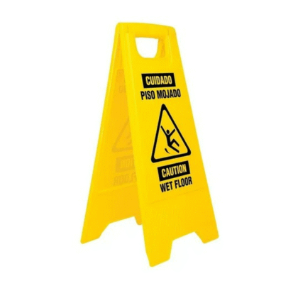 Letrero advertencia piso mojado Pretul amarillo
