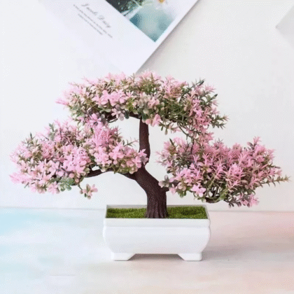 Árbol bonsai artificial con maceta