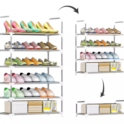 Zapatera organizador de acero inoxidable 6 niveles para 18 pares