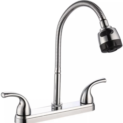 Mezcladora para fregadero cuello flexible acabado cromado plateado