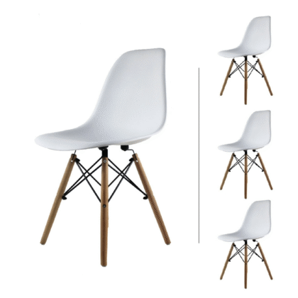 Set 4 sillas blancas comedor minimalista modernas