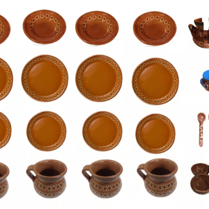 Vajilla de barro para 4 personas de 23 piezas
