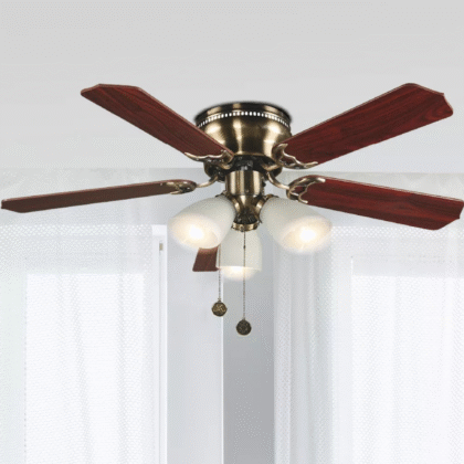 Ventilador de techo artfan dorado 5 aspas 42" pulgadas madera de nogal