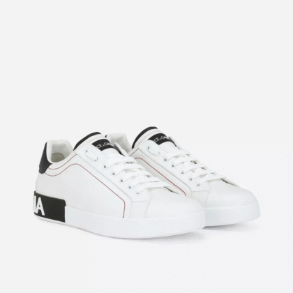 Sneackers tenis Dolce & Gabbana Portofino de piel color blanco