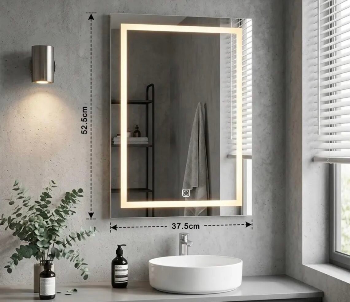 Espejo Decorativo Touch Para Baño Con Luz Led 3 Atenuaciones