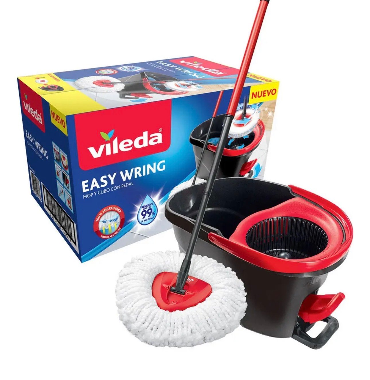 Trapeador microfibra cubeta con pedal Vileda Easy Wring